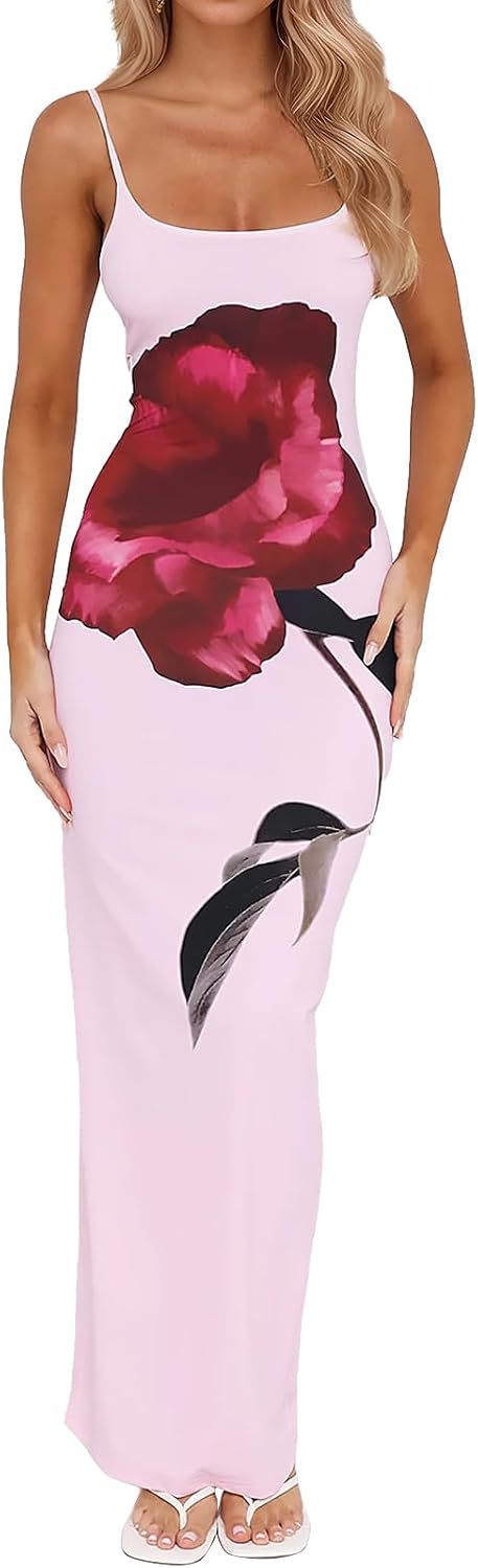Elegant Floral Print Sling Dress
