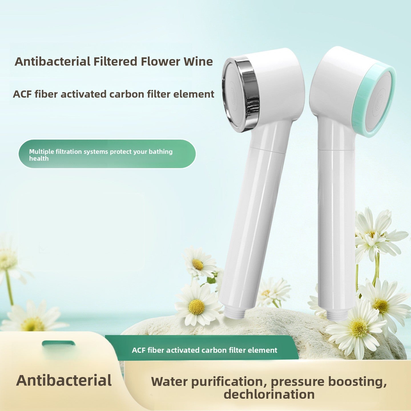 M02 Handheld Water Purification Shower Filter Pressurized Shower suit