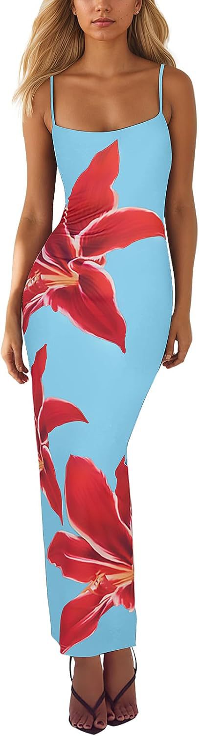 Elegant Floral Print Sling Dress