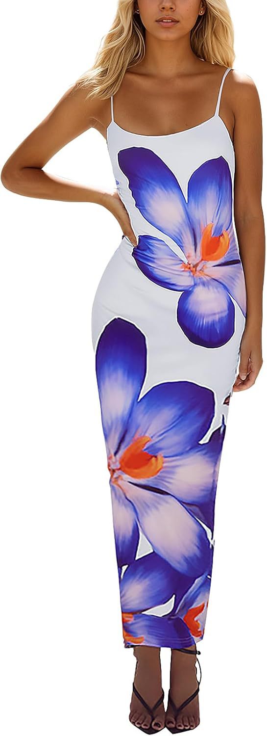Elegant Floral Print Sling Dress