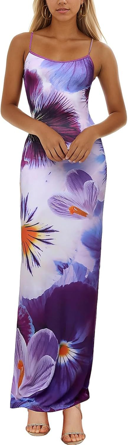 Elegant Floral Print Sling Dress