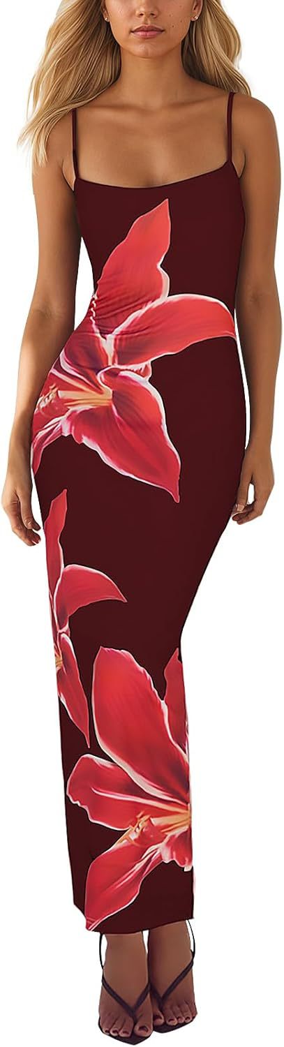 Elegant Floral Print Sling Dress